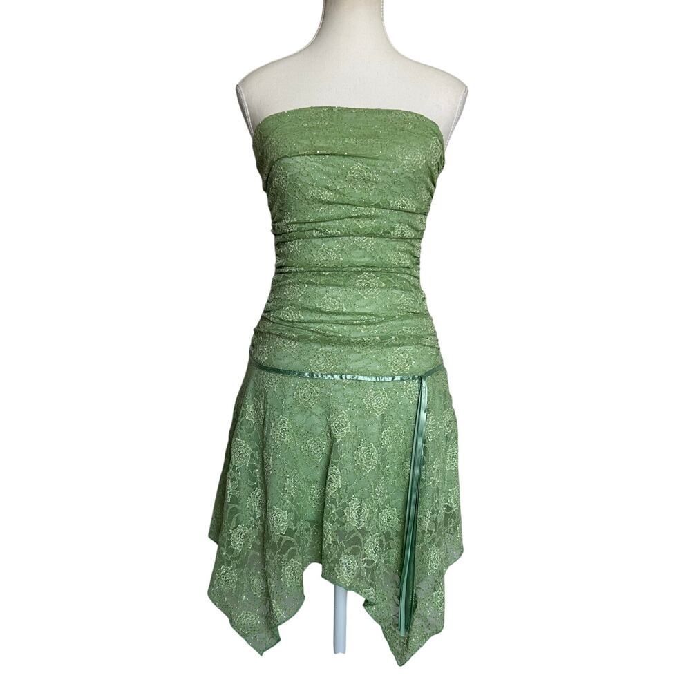 y2k Fairy Strapless Lace Dress